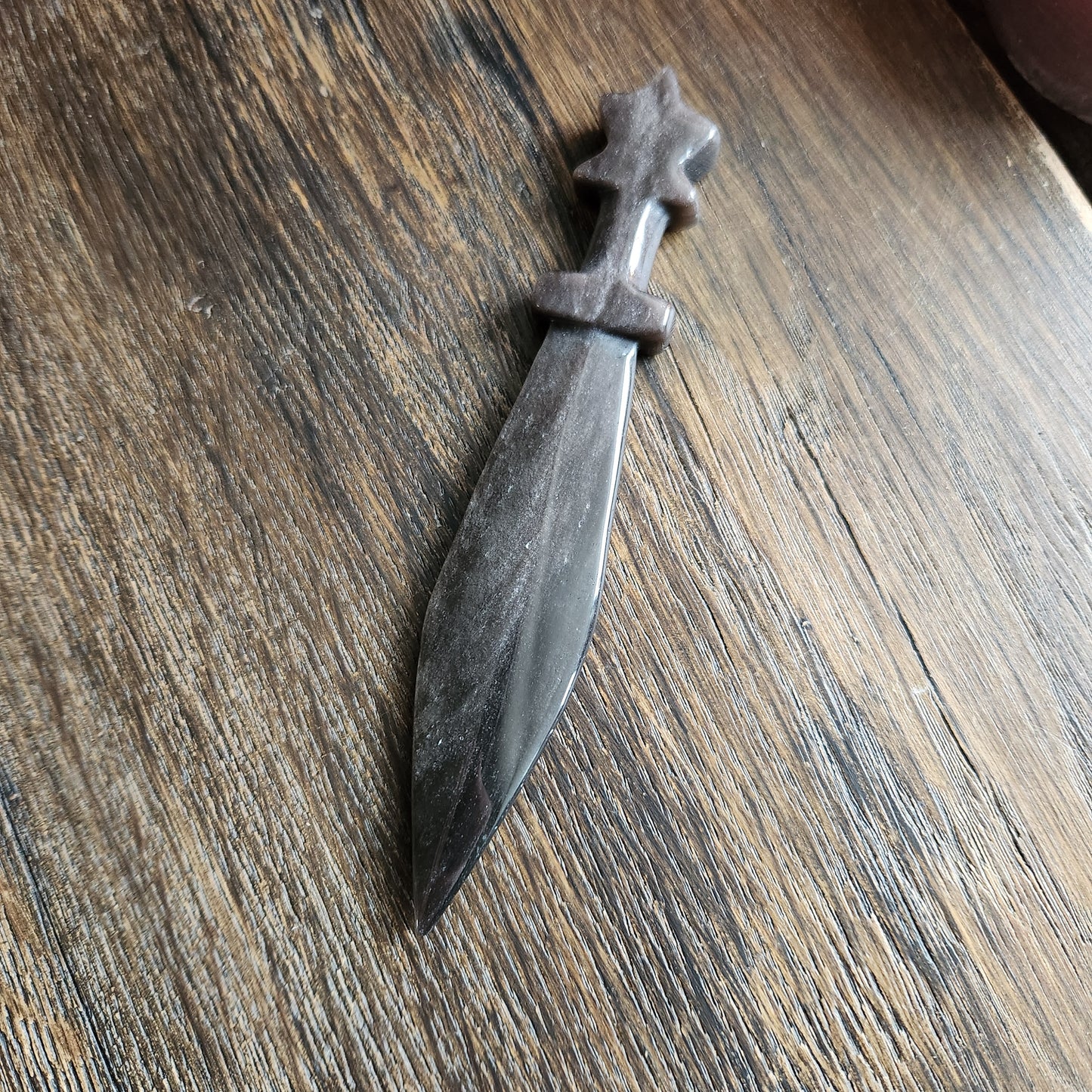 Couteau en Obsidienne argentée