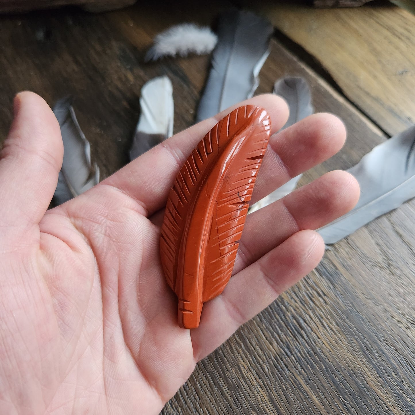 Plume en Jaspe Rouge