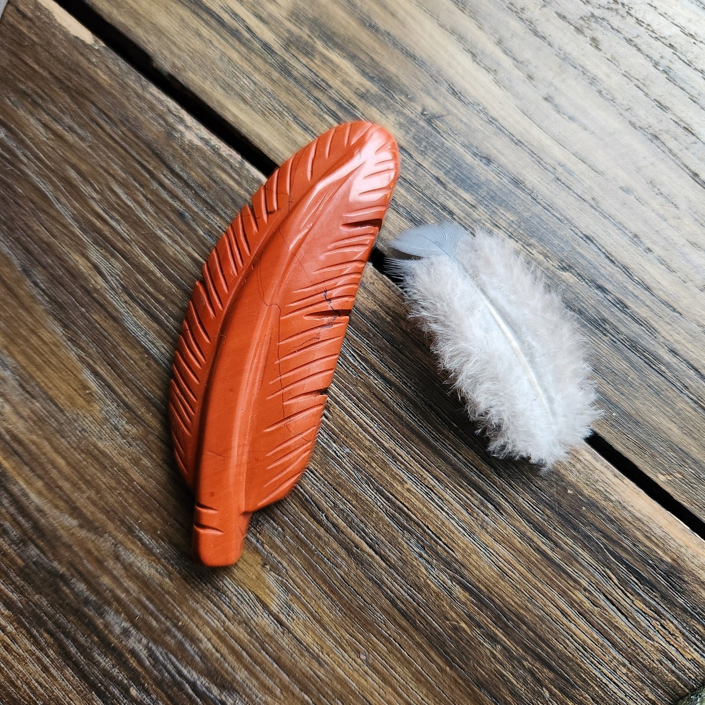 Plume en Jaspe Rouge