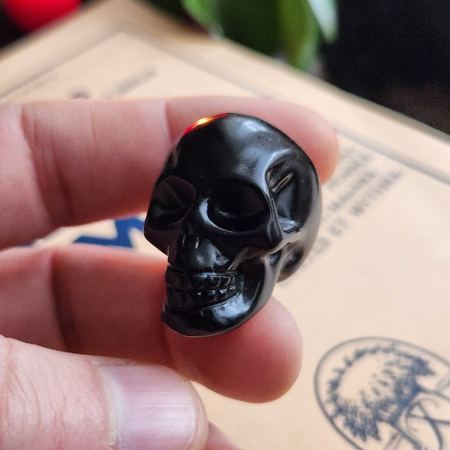 Crâne en Obsidienne noire