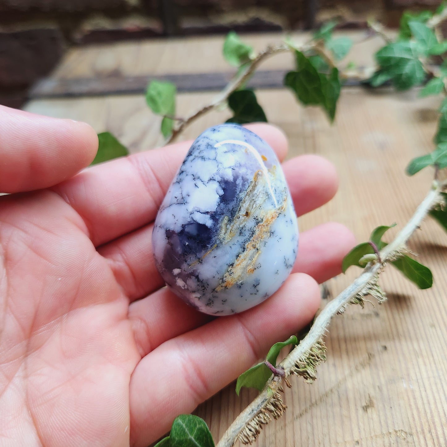 Galet en Agate Dendritique violette - n°2