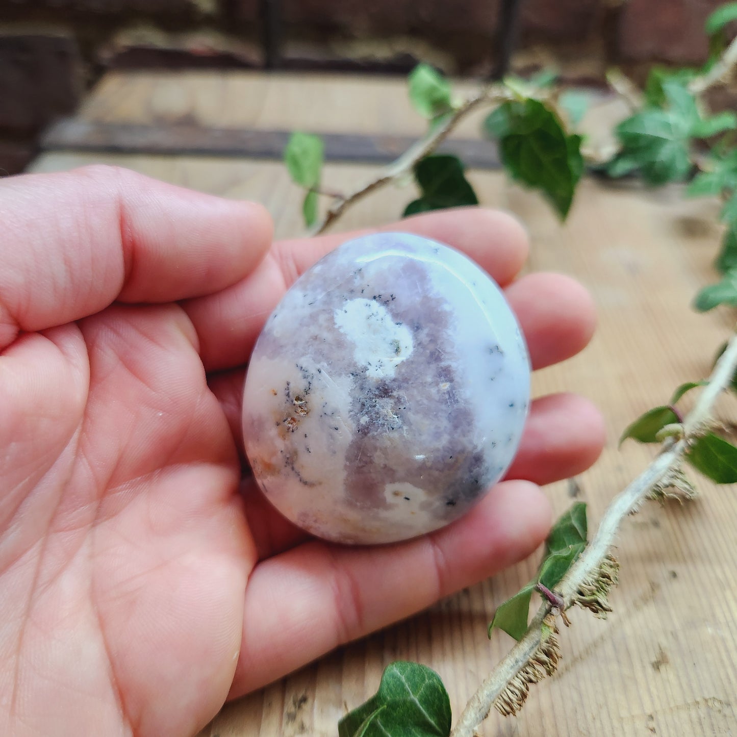 Galet en Agate Dendritique violette - n°3