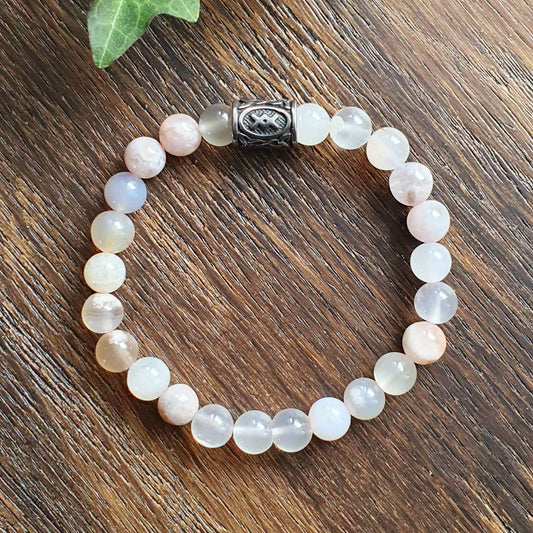 Bracelet en Agate Fleur - 8mm