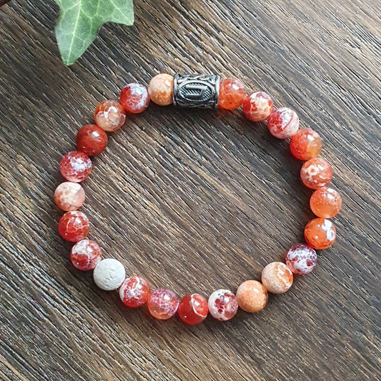 Bracelet en Agate Peau de serpent - 8mm