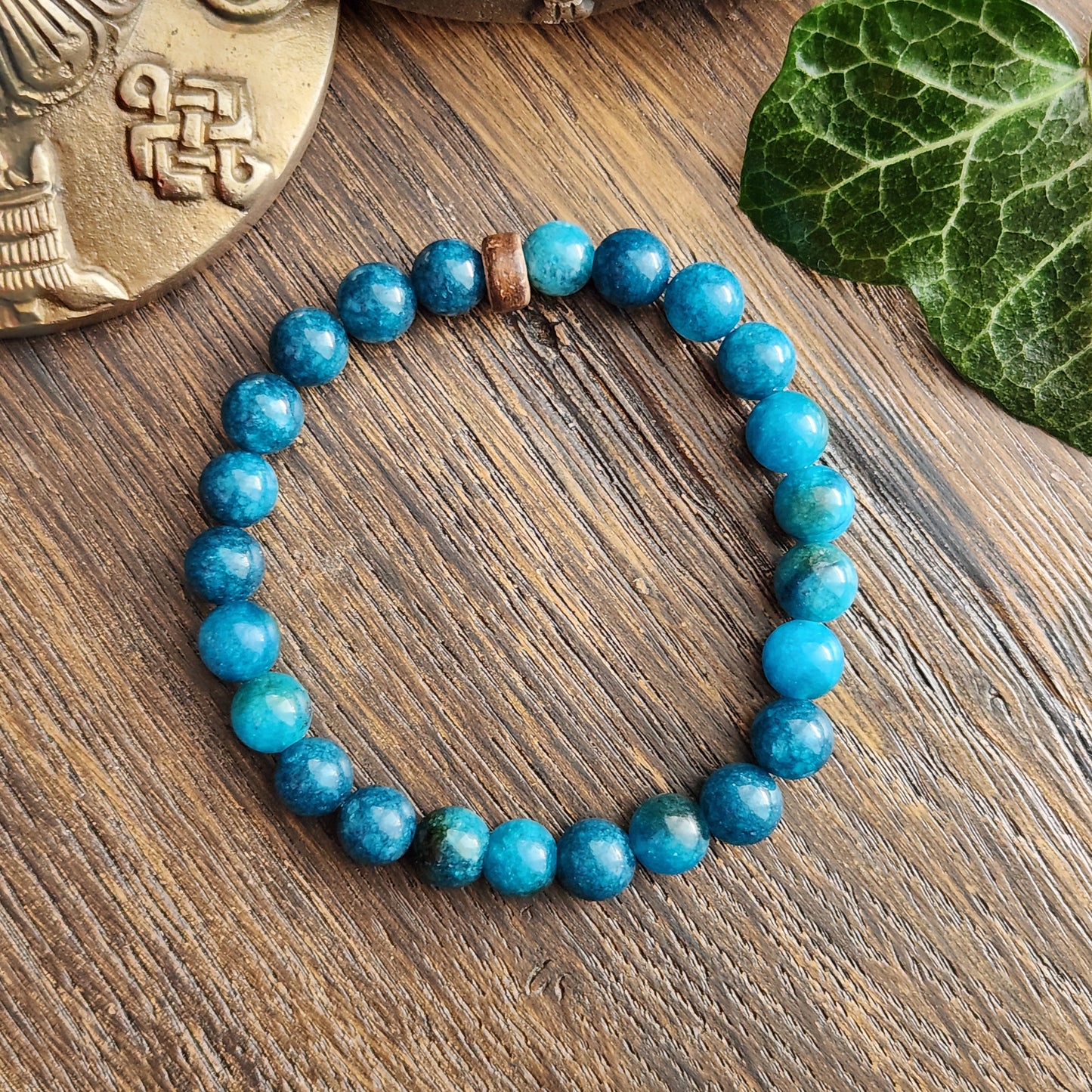 Bracelet en Apatite Bleue - 8mm