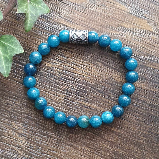 Bracelet en Apatite Bleue - 8mm