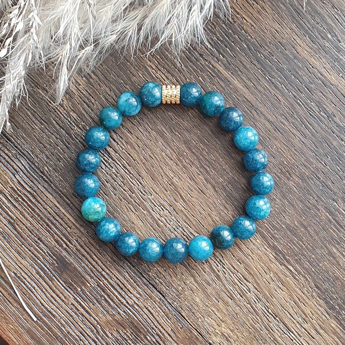 Bracelet en Apatite Bleue - 8mm