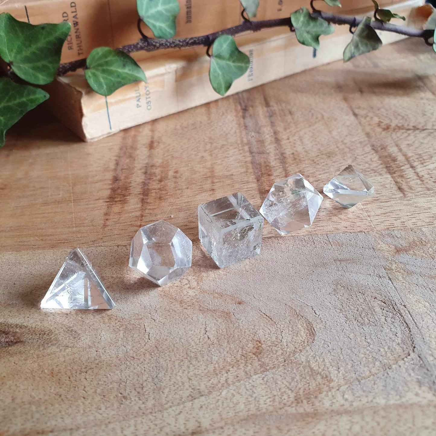 Solides de Platon en Cristal de Roche