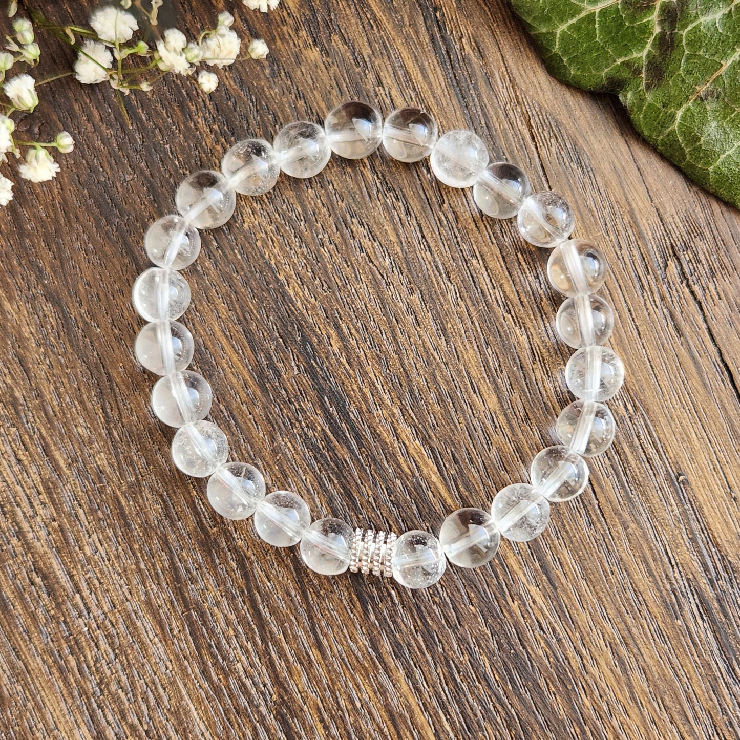 Bracelet en Cristal de Roche - 8mm