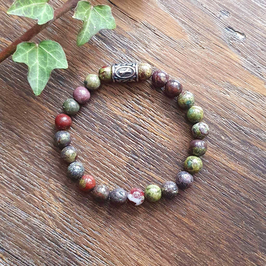 Bracelet en Jaspe Sang de dragon - 8mm