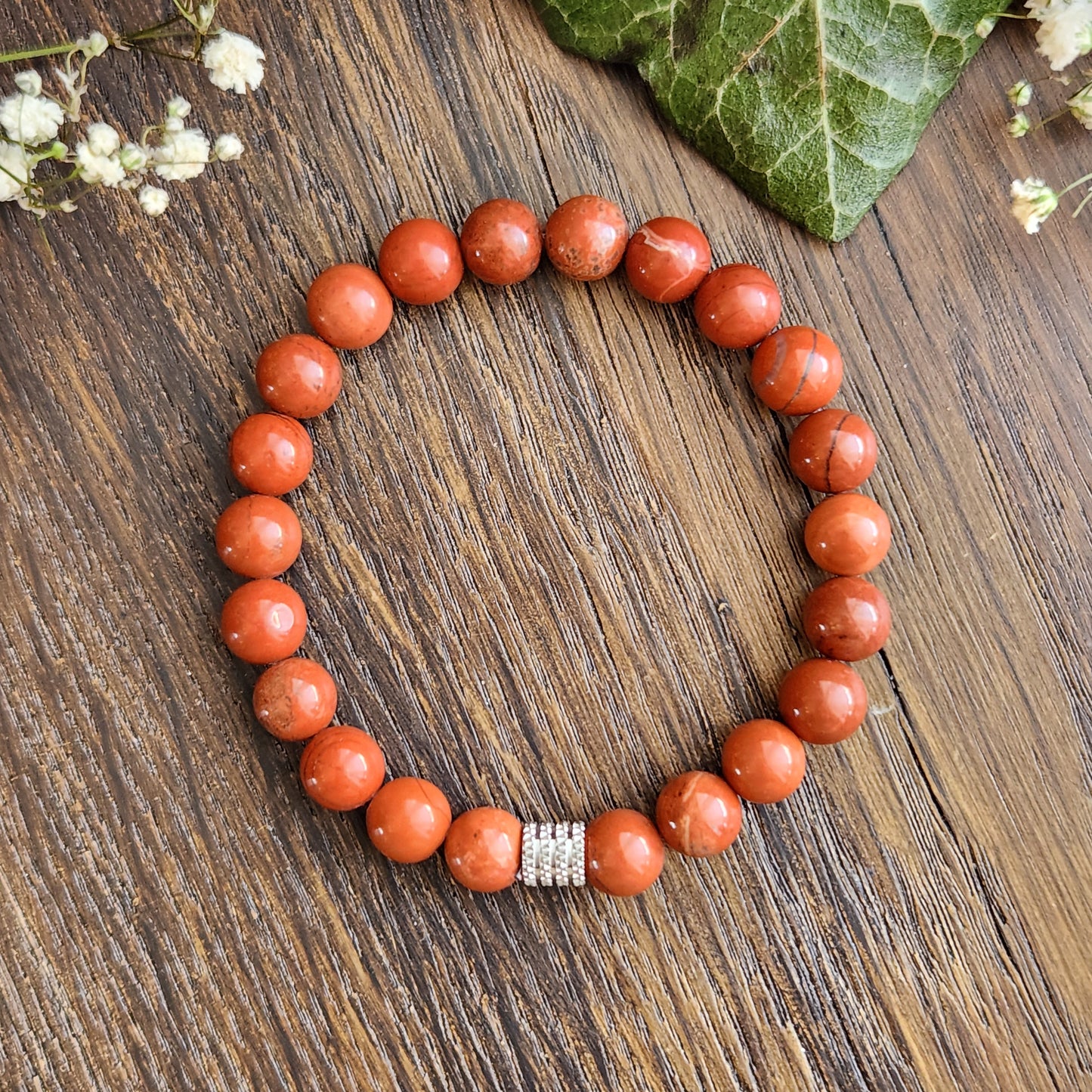 Bracelet en Jaspe Rouge - 8mm