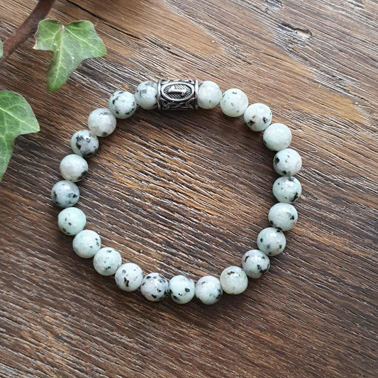 Bracelet en Jaspe Kiwi - 8mm