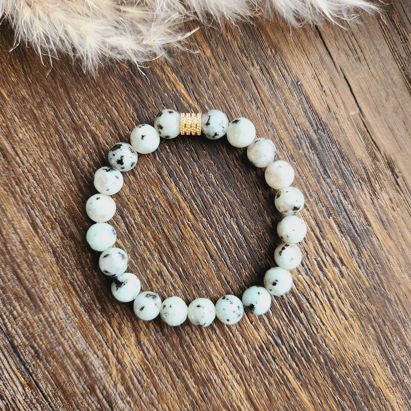 Bracelet en Jaspe Kiwi - 8mm