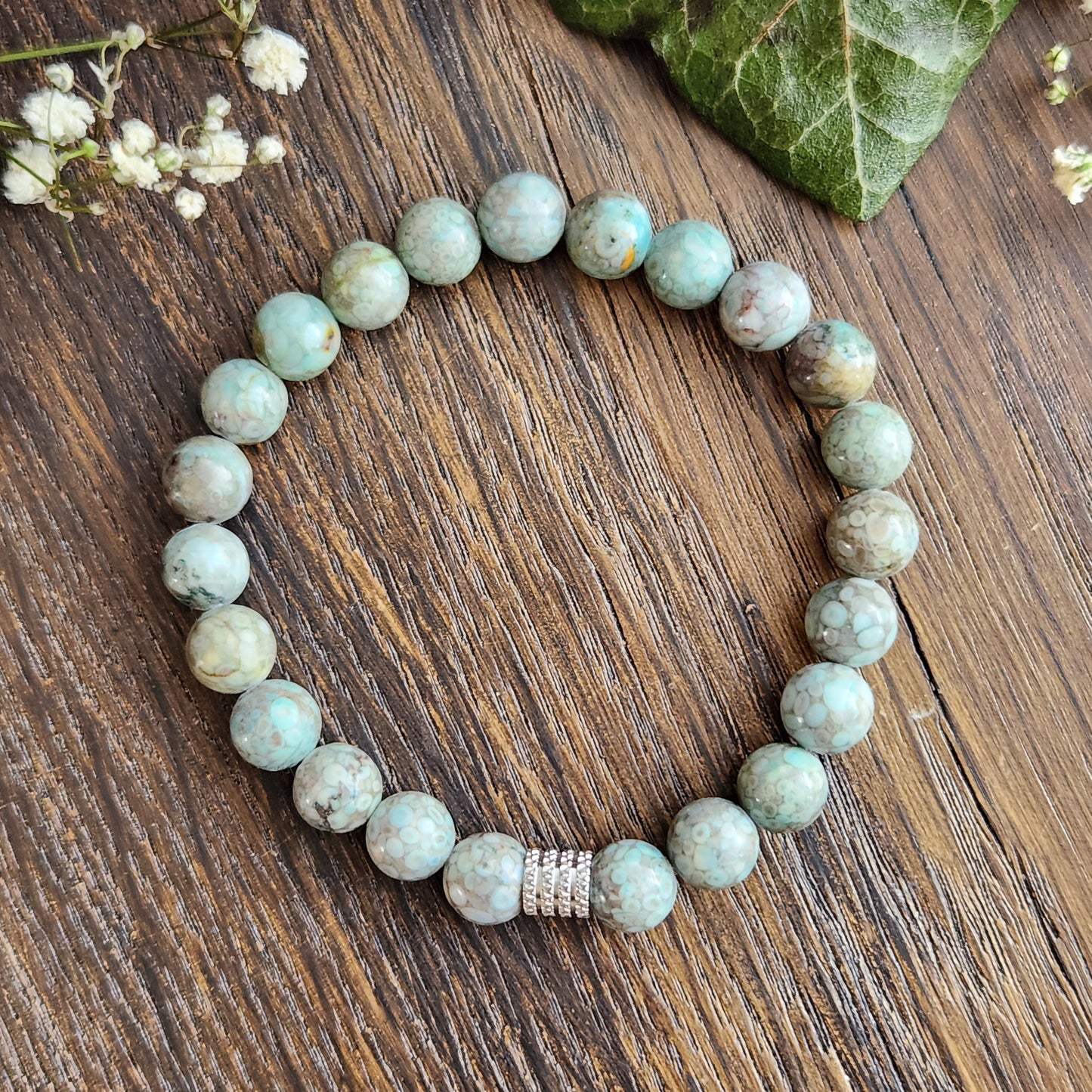 Bracelet en Maifanite verte - 8mm