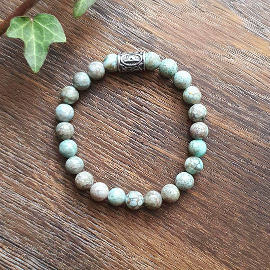 Bracelet en Maifanite verte - 8mm