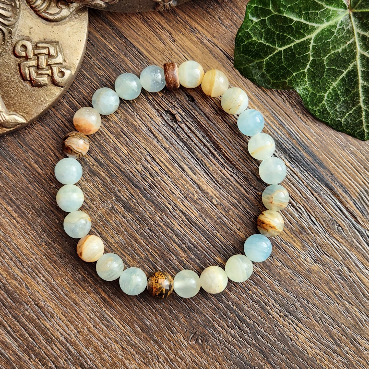 Bracelet en Onyx Bleu - 8mm