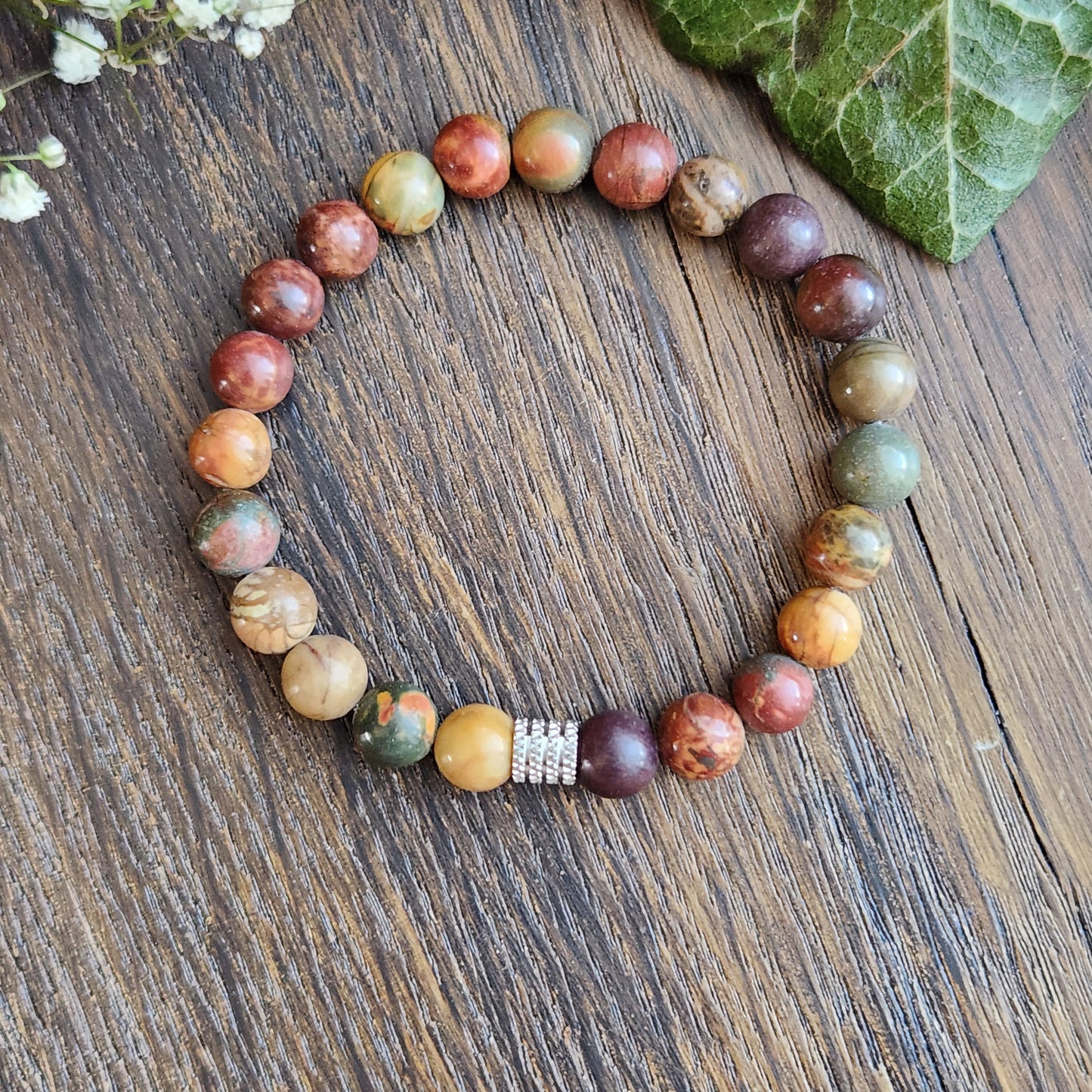 Bracelet en Jaspe Picasso - 8mm