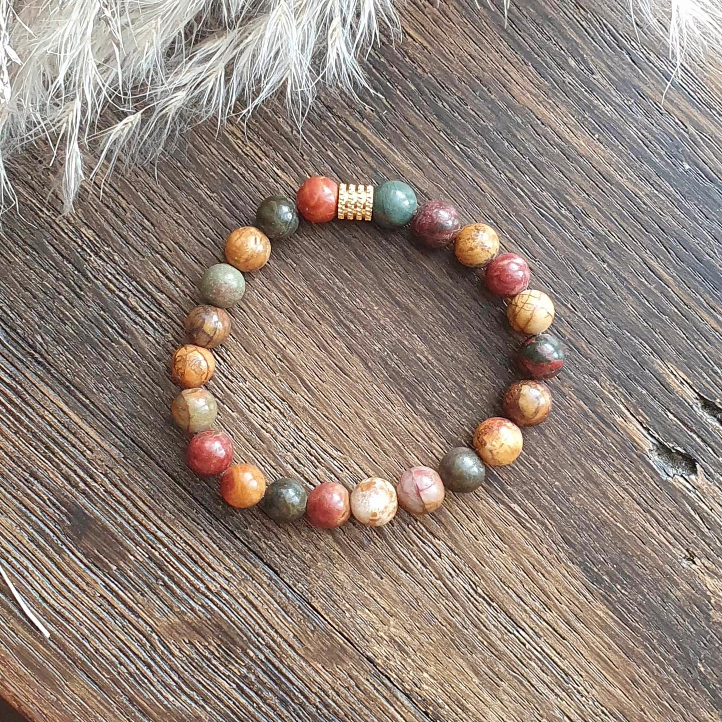 Bracelet en Jaspe Picasso - 8mm