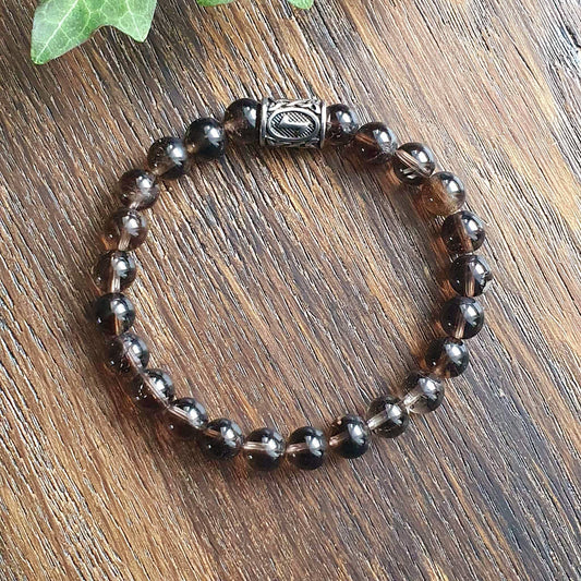 Bracelet en Quartz Fumé - 8mm