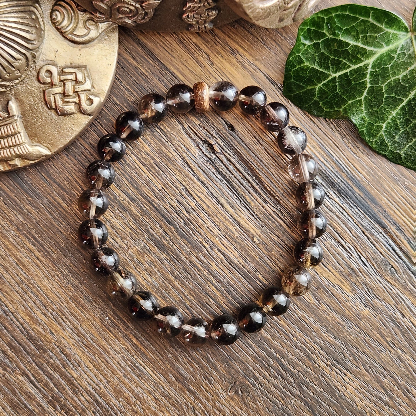 Bracelet en Quartz Fumé - 8mm