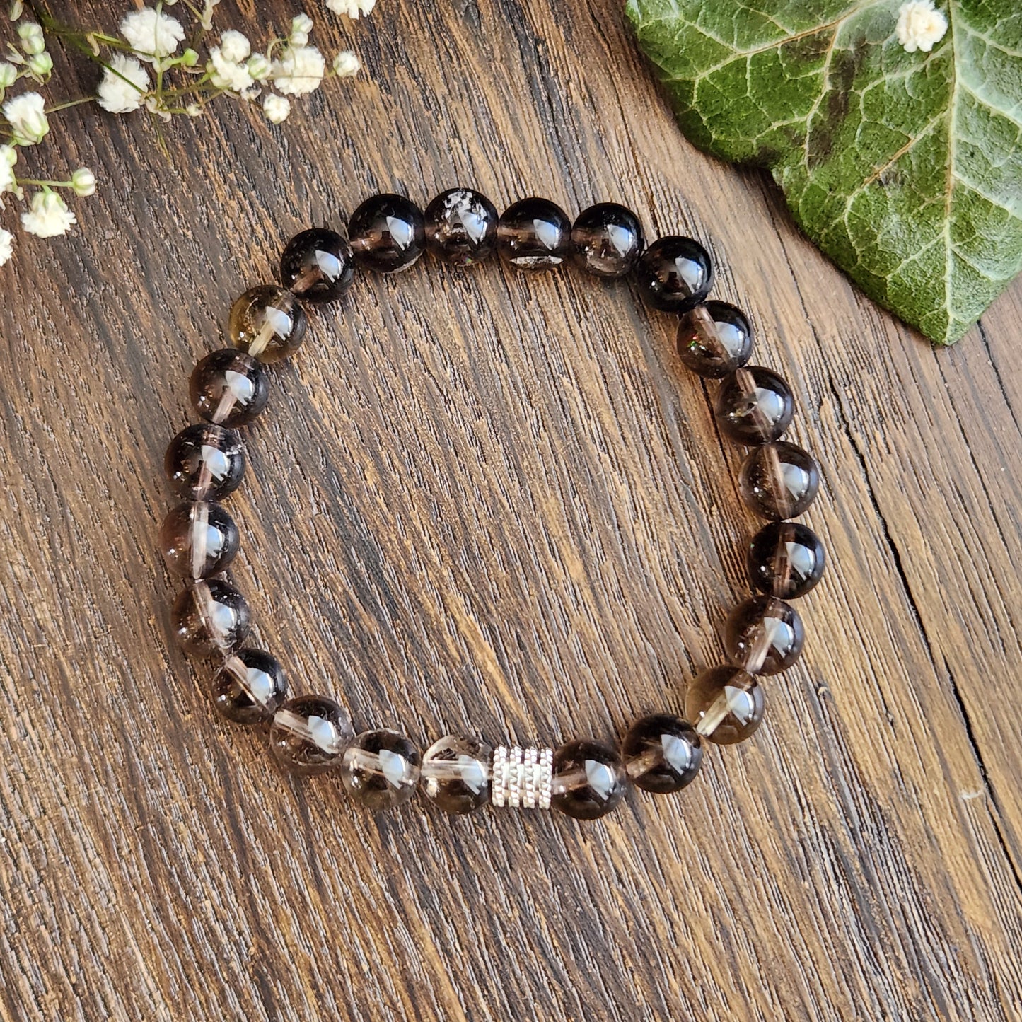 Bracelet en Quartz Fumé - 8mm