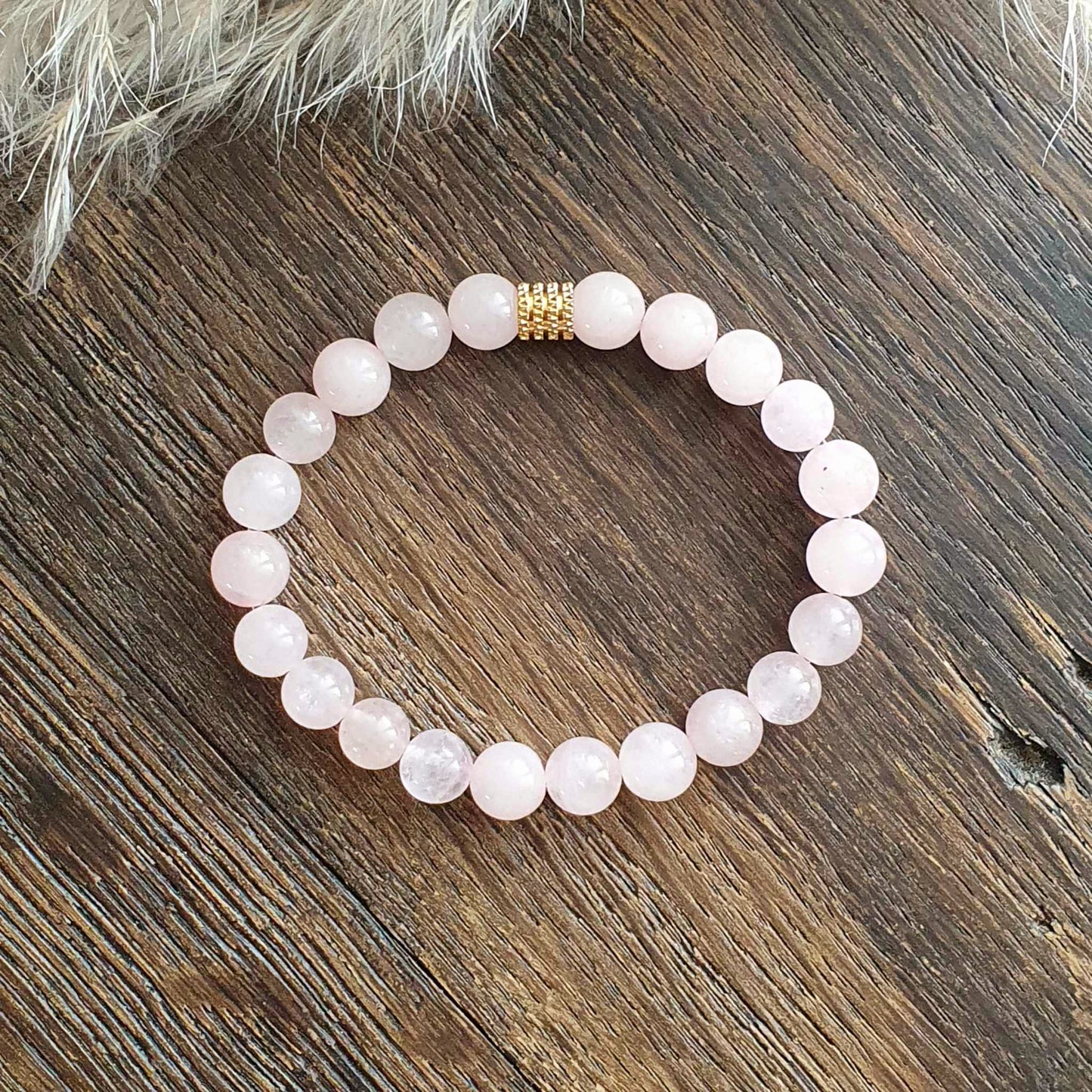 Bracelet en Quartz Rose - 8mm