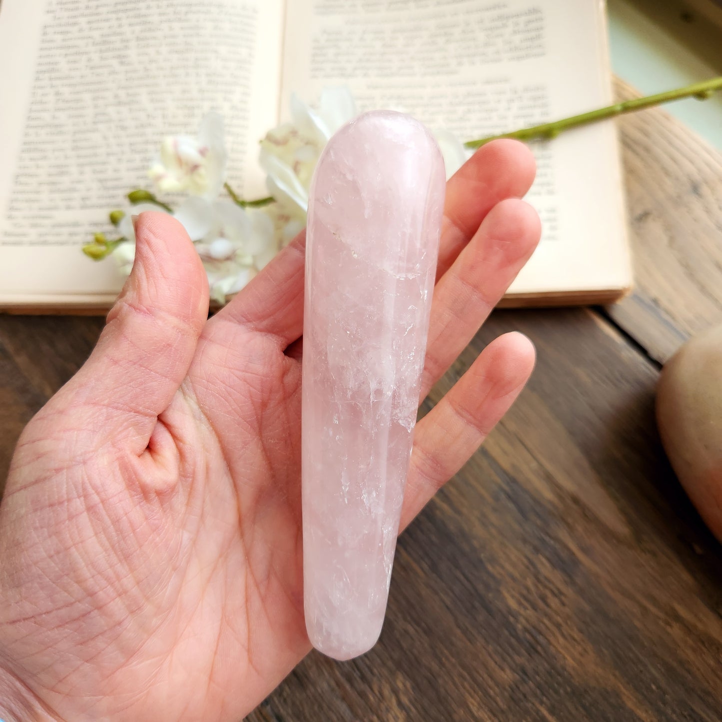 Bâton de massage en Quartz rose - grand - n°1