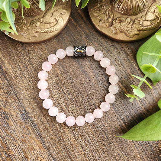 Bracelet en Quartz Rose - 8mm
