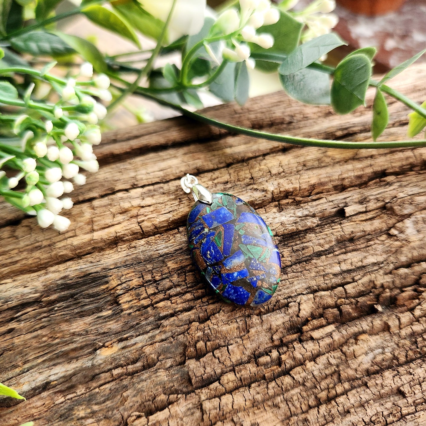 Pendentif en Lapis Lazuli / Malachite - n°1