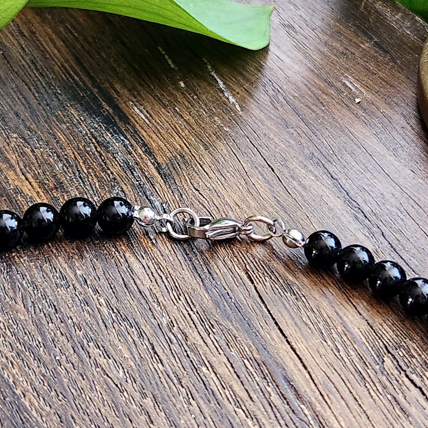 Collier en Obsidienne dorée