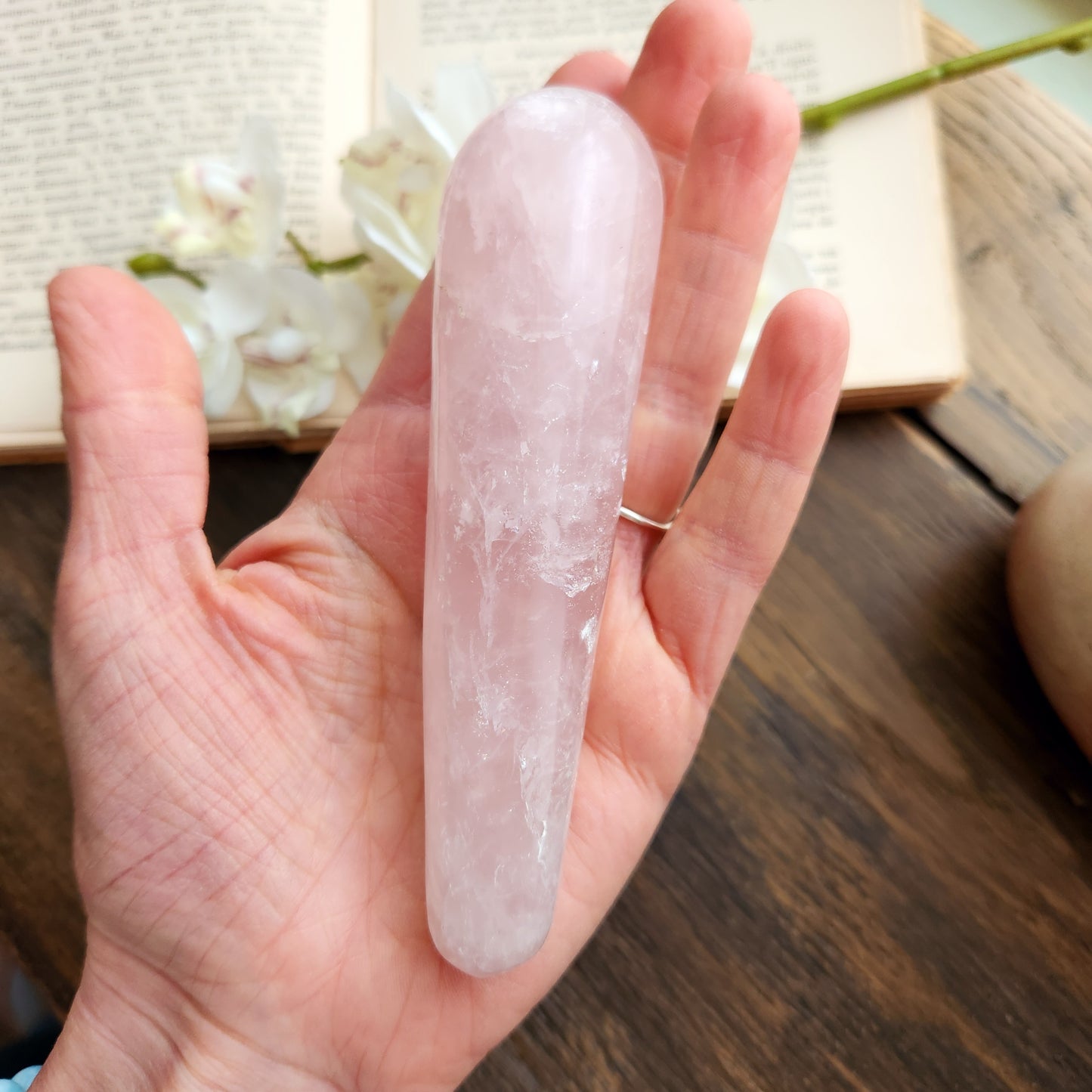 Bâton de massage en Quartz rose - grand - n°1