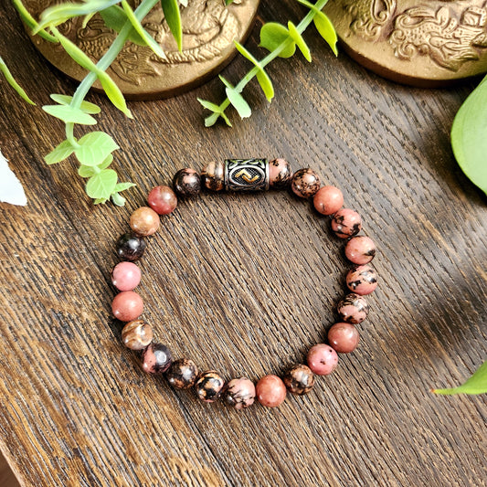 Bracelet en Rhodonite - 8mm