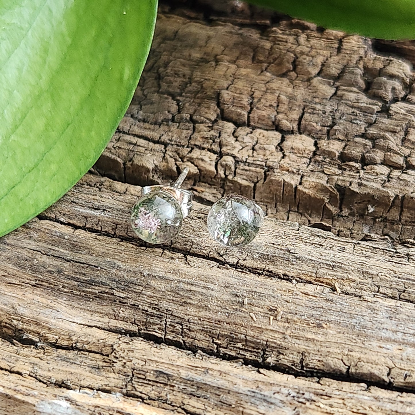 Boucles d'oreilles en Quartz garden - Clous - Argent 925