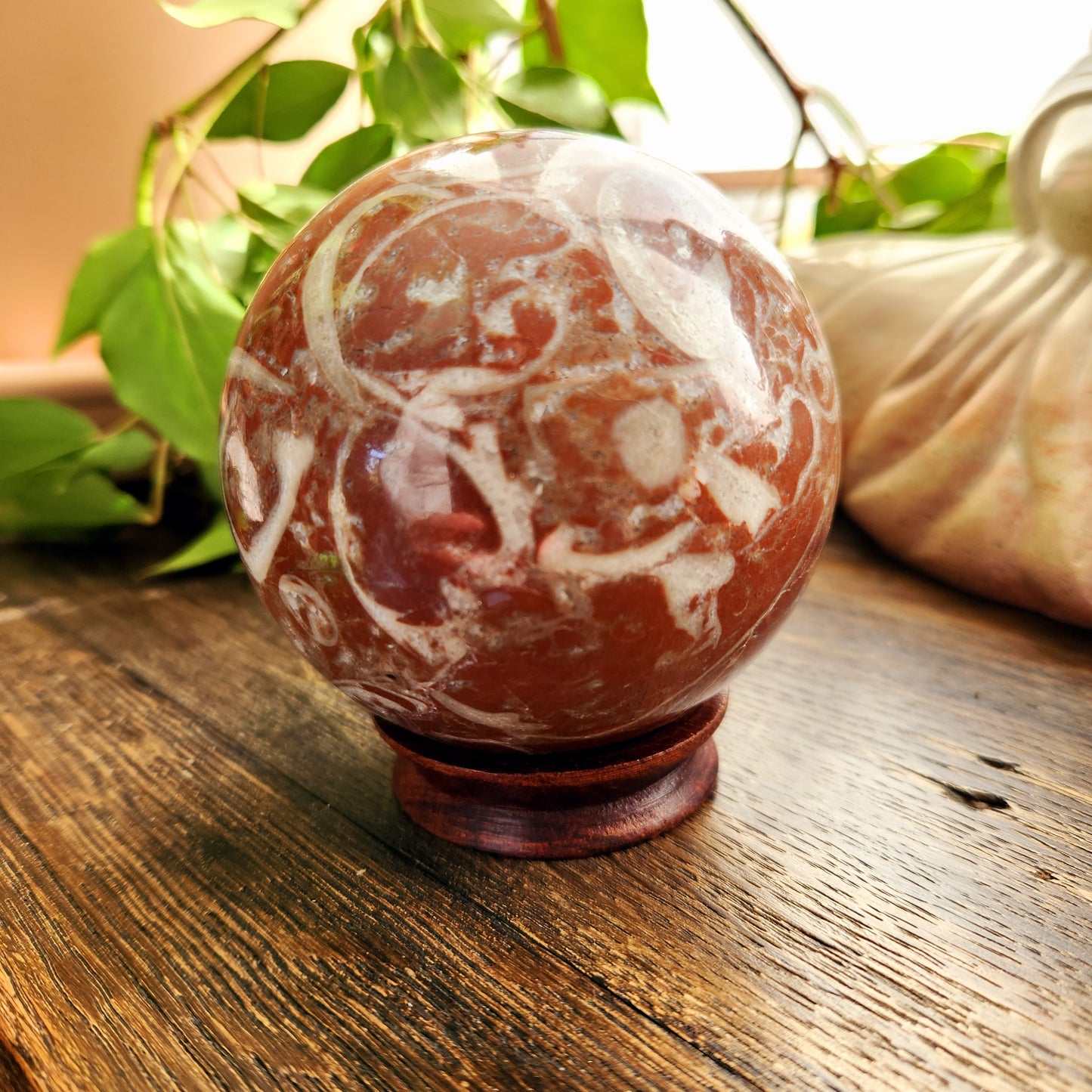 Sphère en Jaspe coquille rouge - n°1
