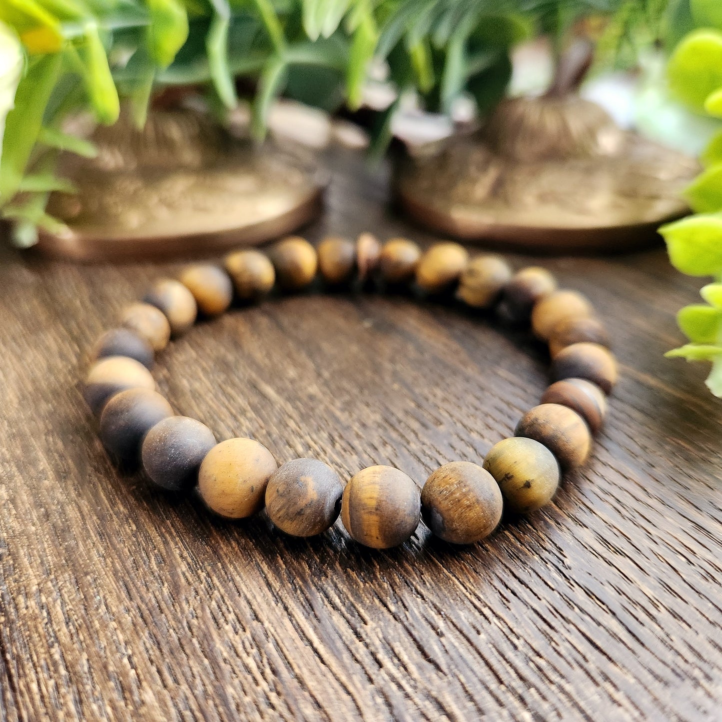 Bracelet en Œil de Tigre mat - 8mm