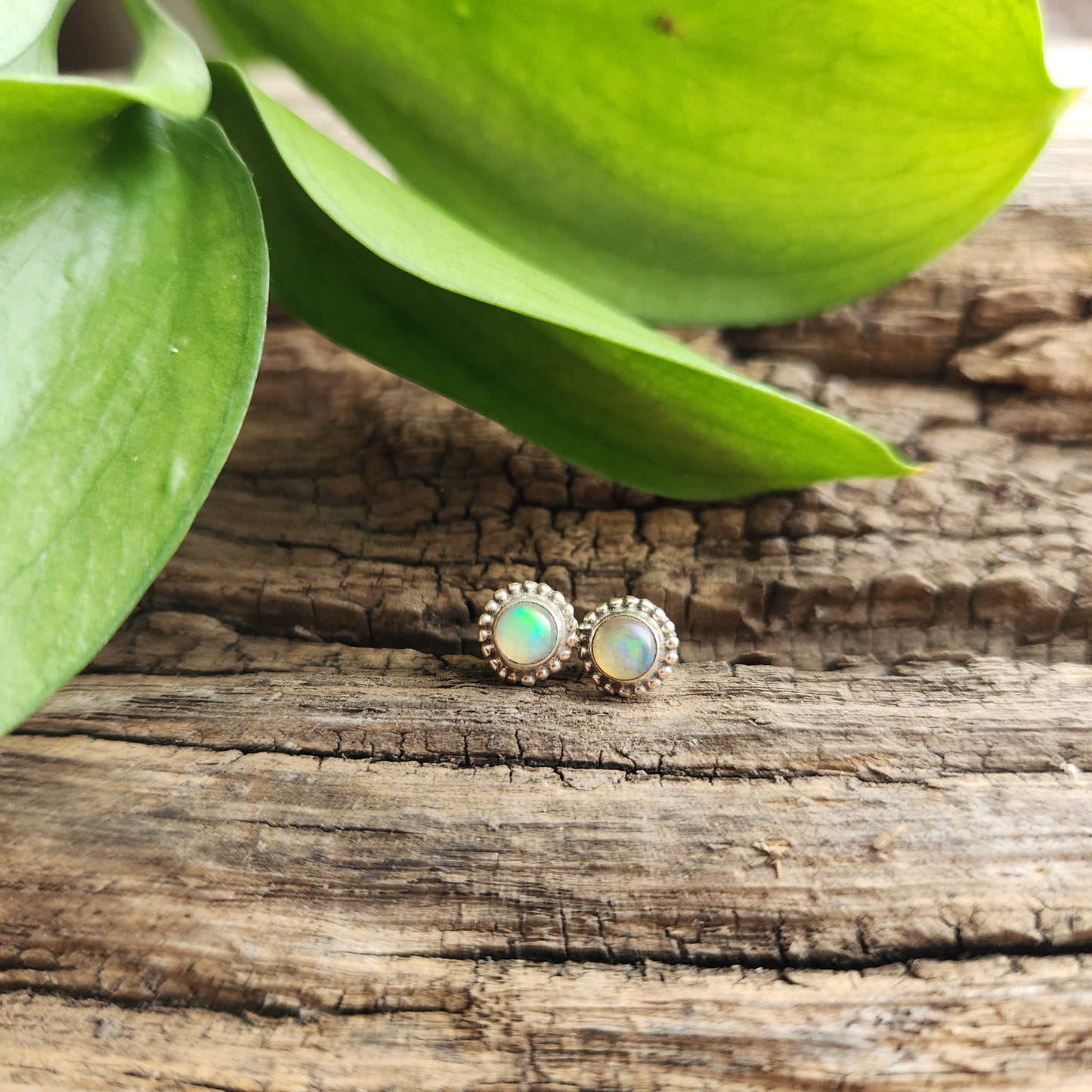 Boucles d'oreilles en Opale - Clous n°1 - Argent 925