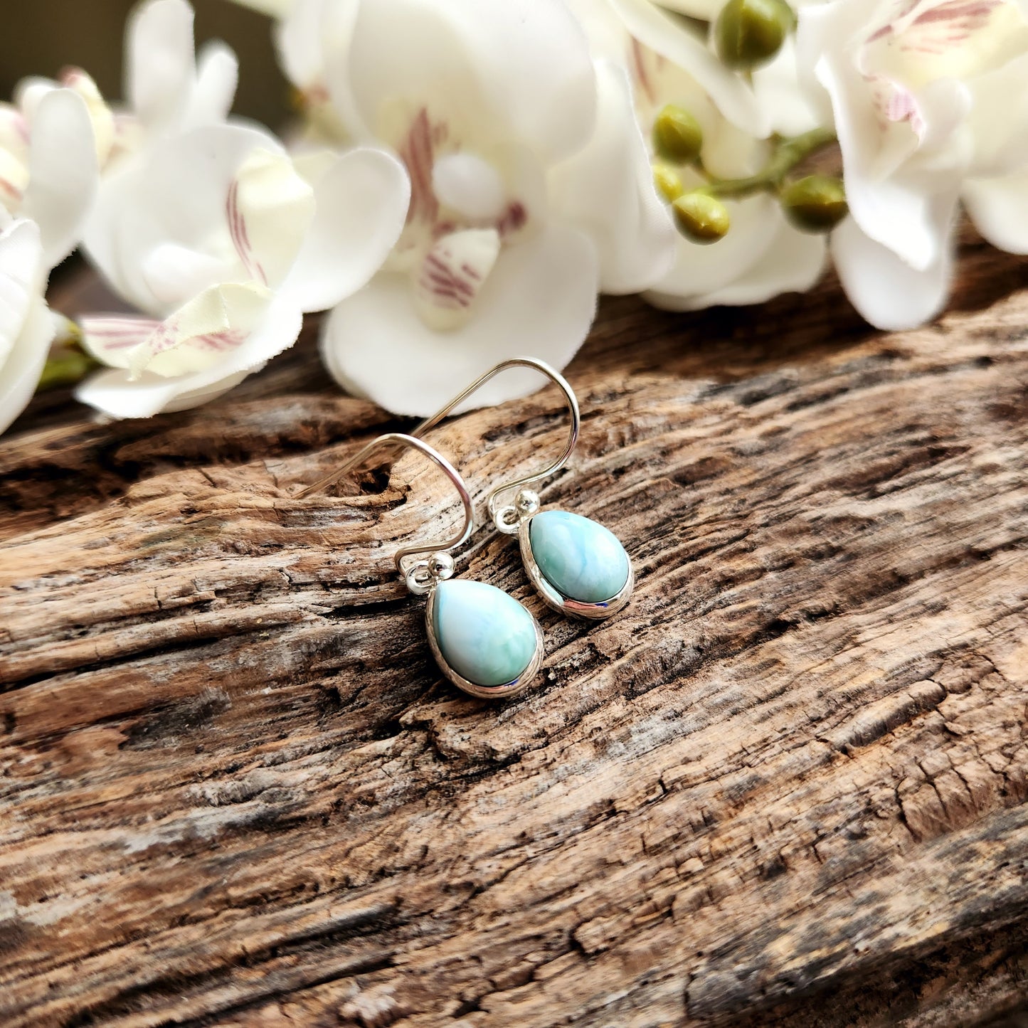 Boucles d'oreilles en Larimar - Goutte - Argent 925