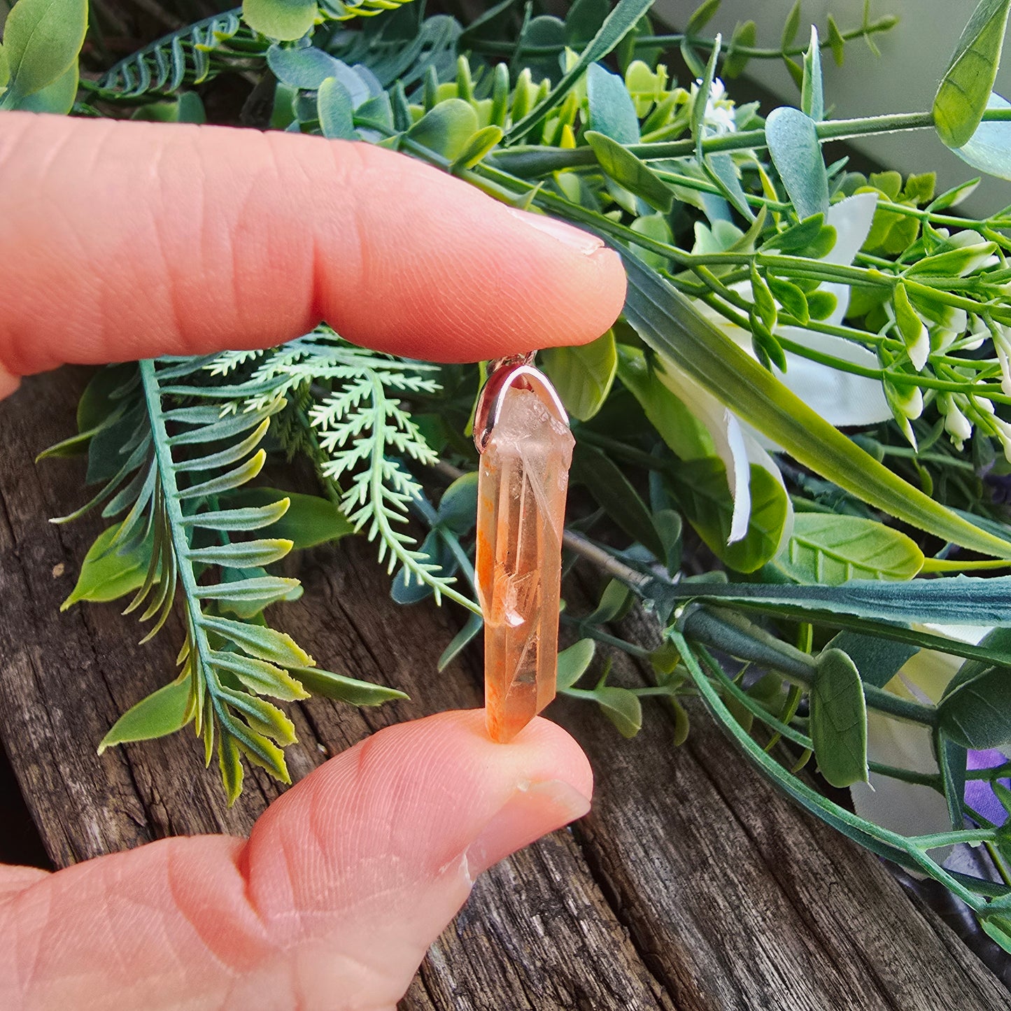 Pendentif en Cristal de Quartz rose - n°3