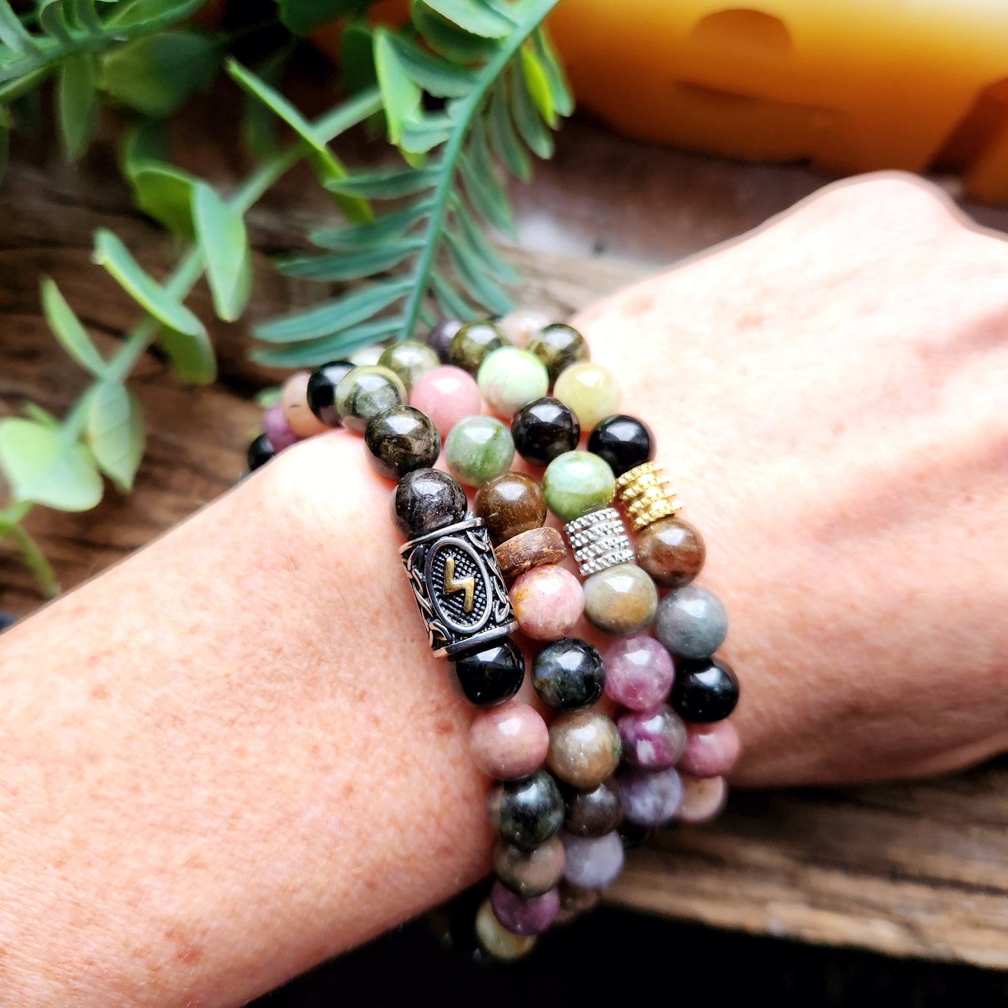 Bracelet Tourmaline multicolore - 8mm