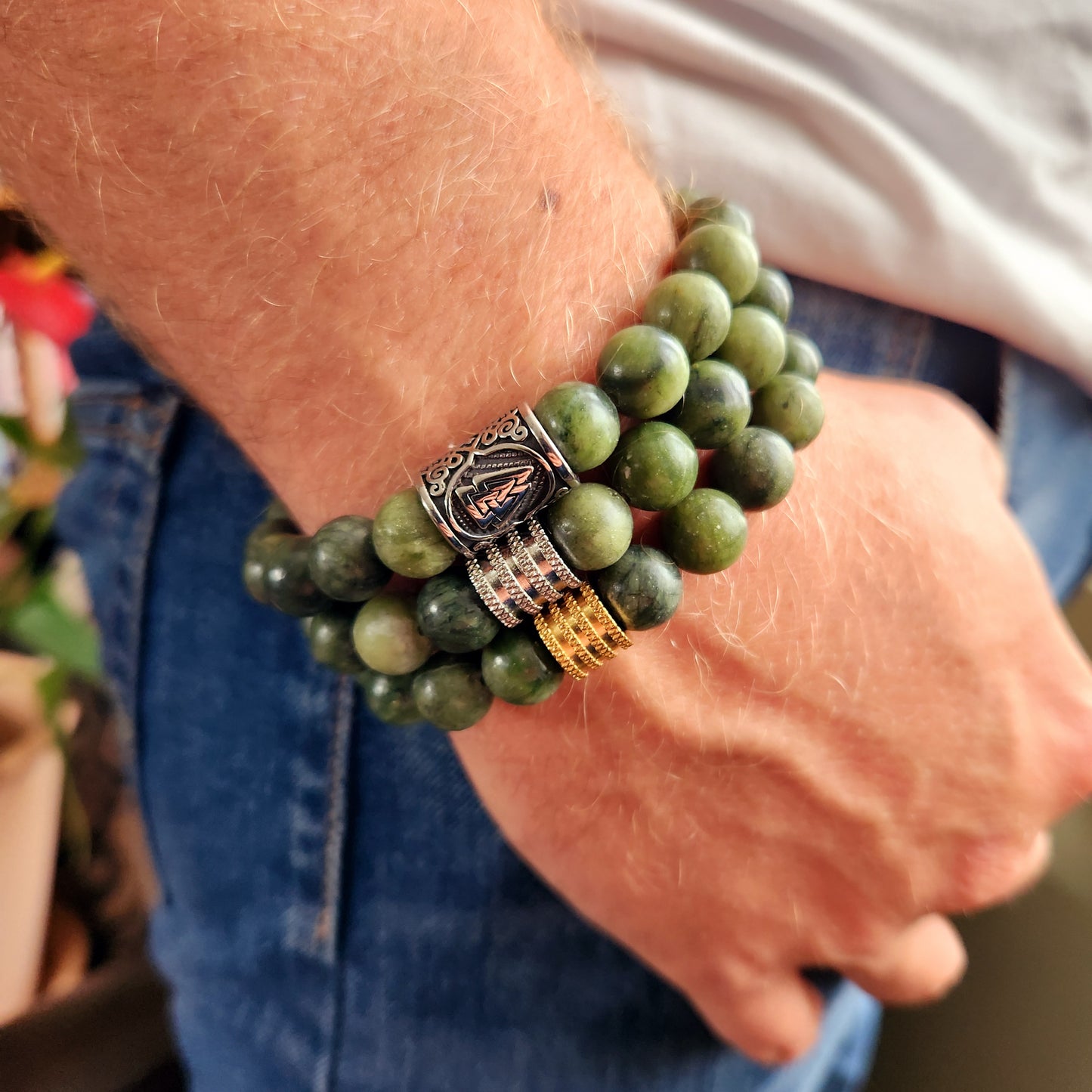Bracelet en Serpentine - 10mm