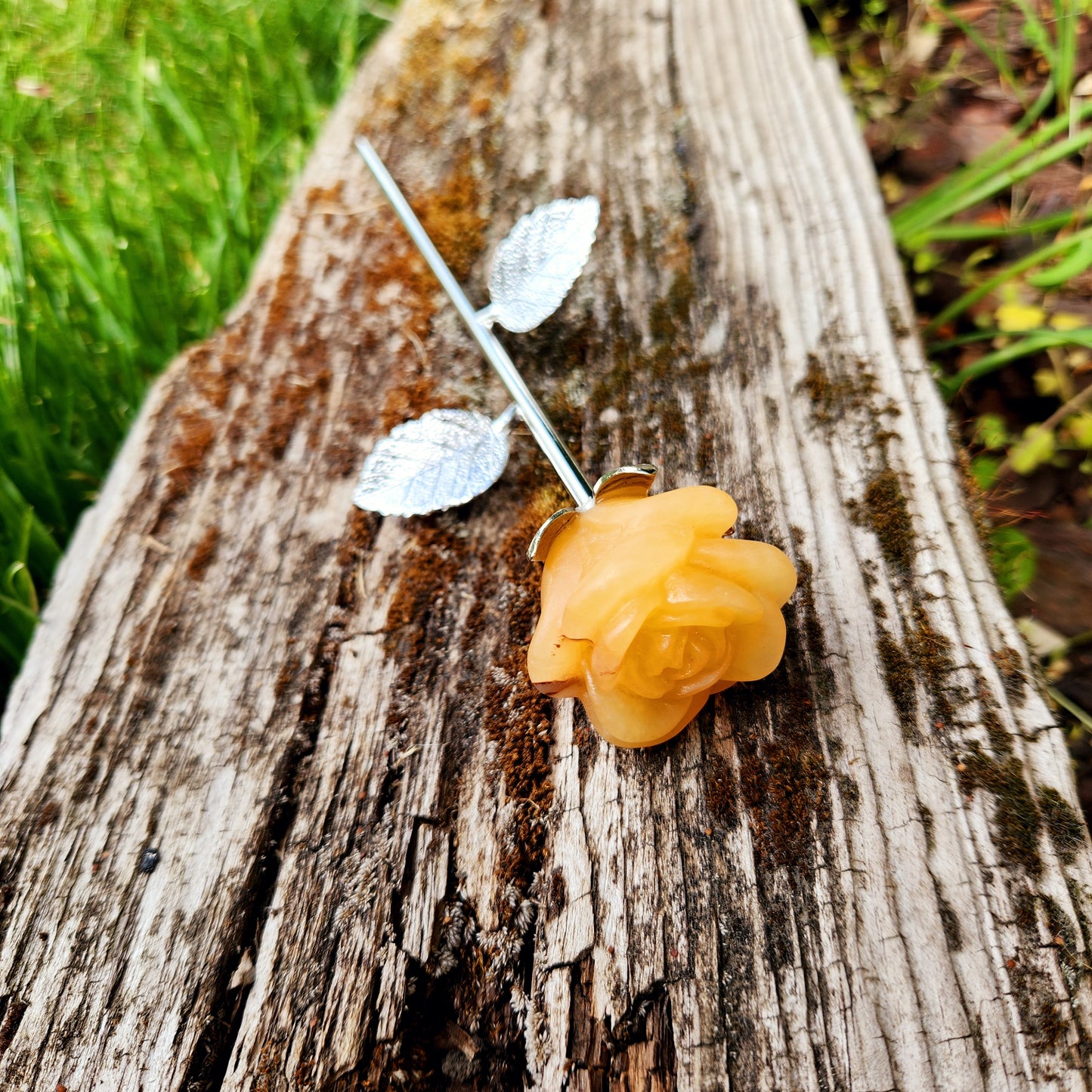 Rose en Calcite orange