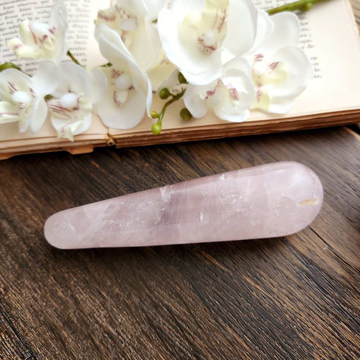 Bâton de massage en Quartz rose - grand - n°2