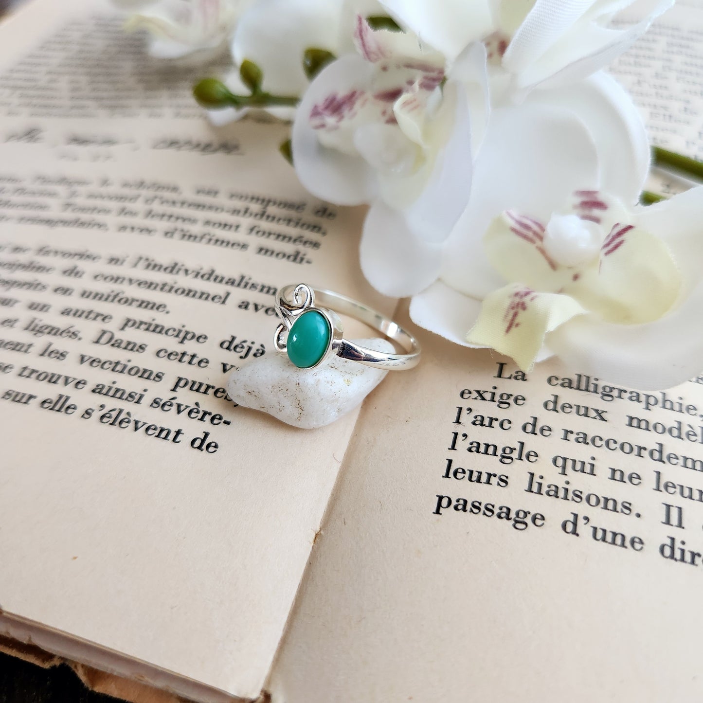 Bague réglable Vénus - Aventurine - Argent 925