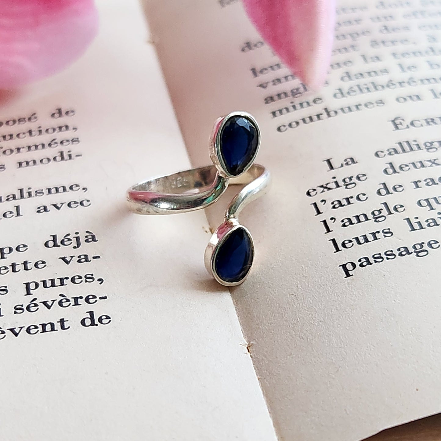 Bague réglable "Harmonie" - Saphir - Argent 925