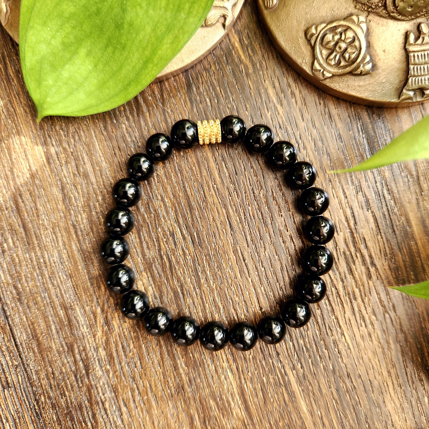 Bracelet en Obsidienne noire - 8mm
