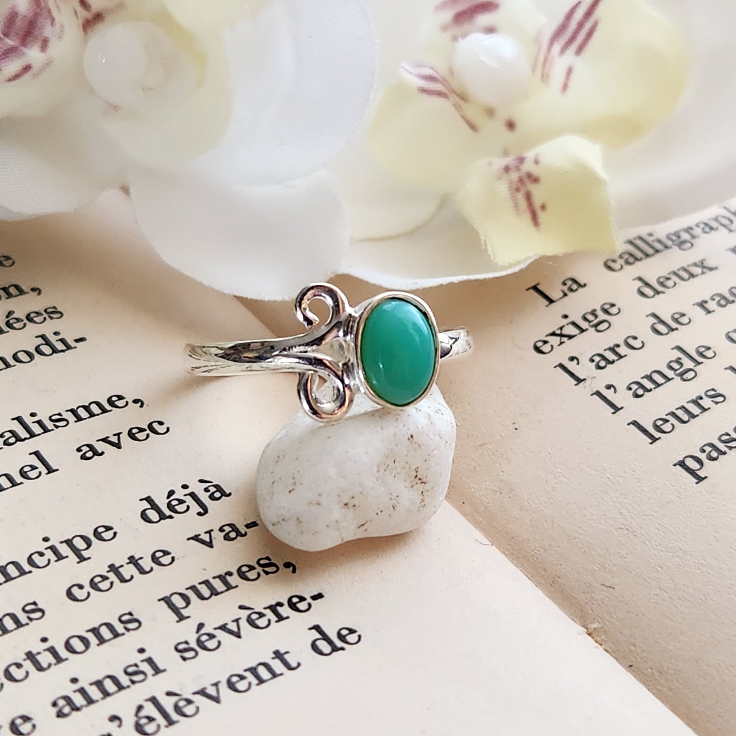 Bague réglable Vénus - Aventurine - Argent 925