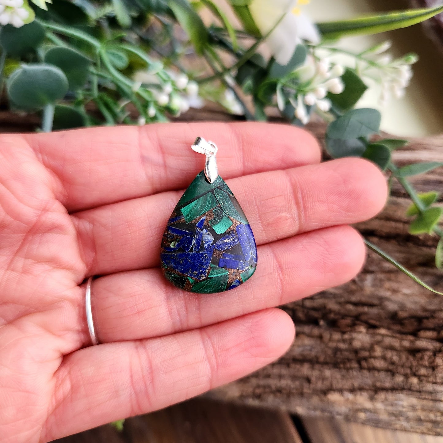 Pendentif en Lapis Lazuli / Malachite - n°2