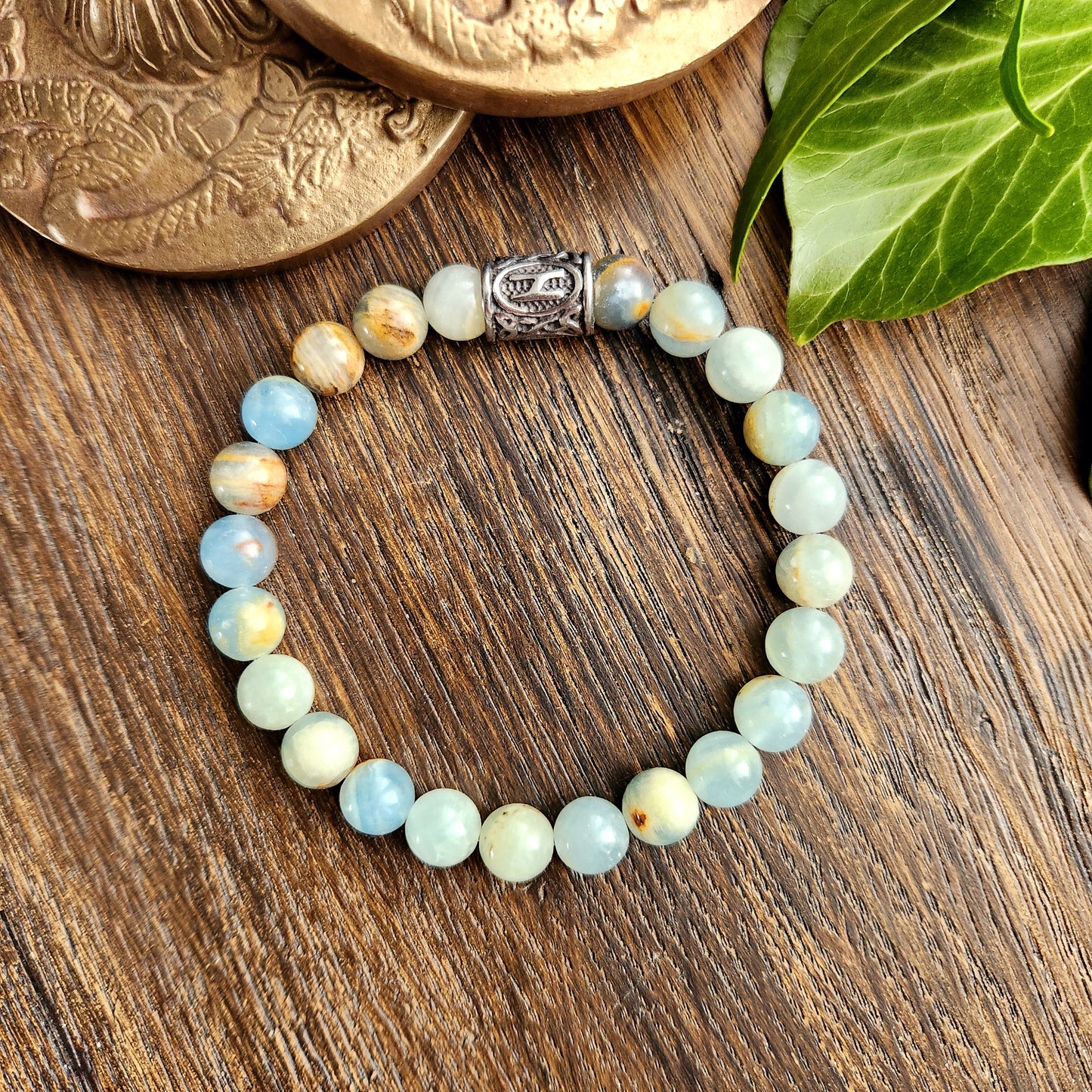 Bracelet en Onyx Bleu - 8mm