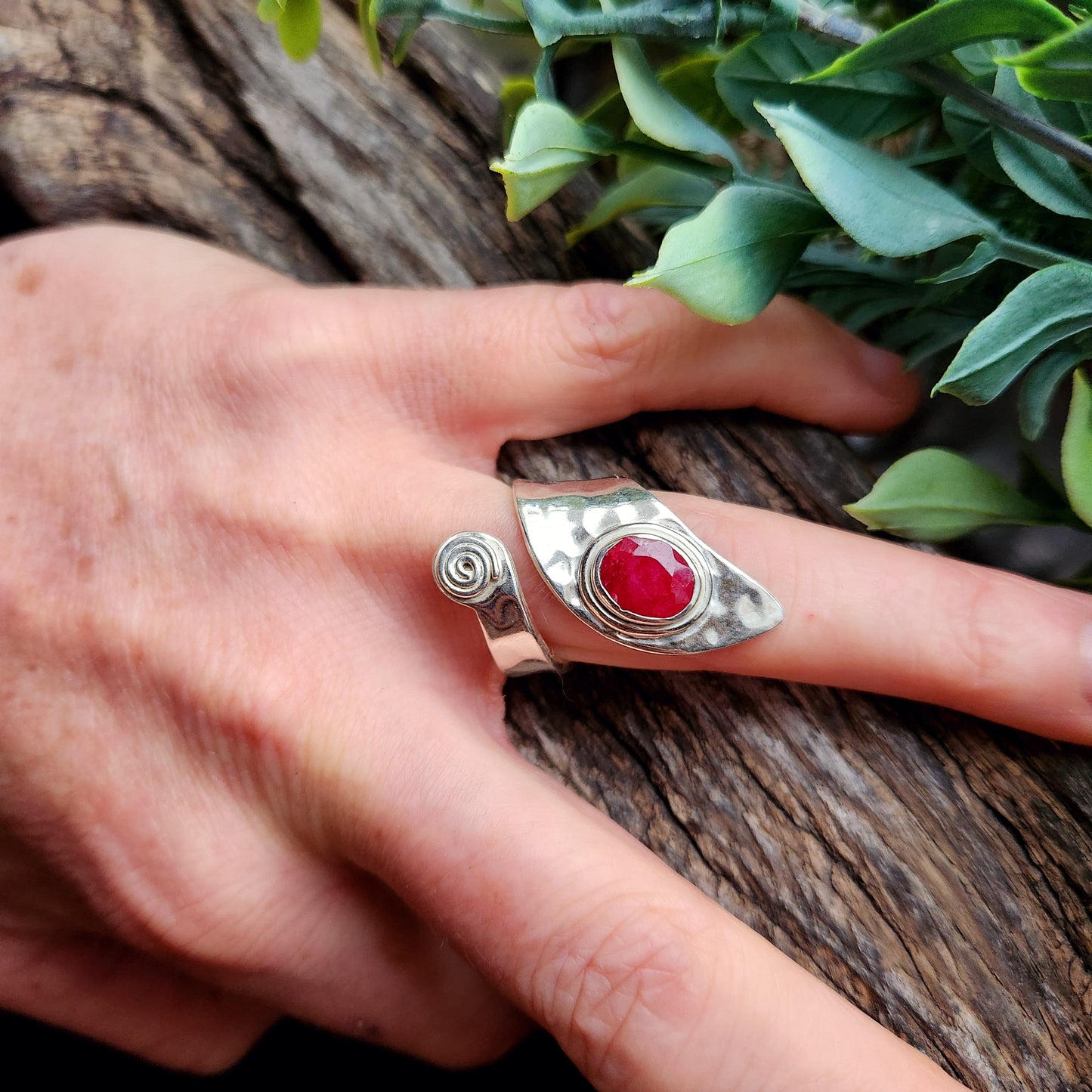 Bague réglable - Rubis Zoïsite - Argent 925