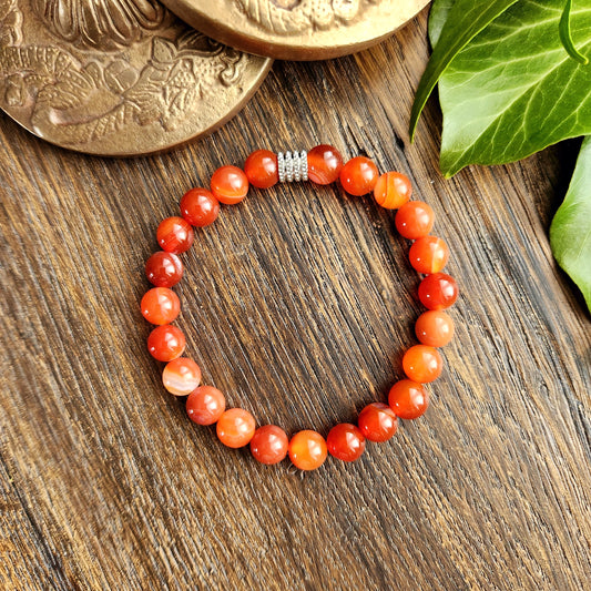 Bracelet en Cornaline - 8mm